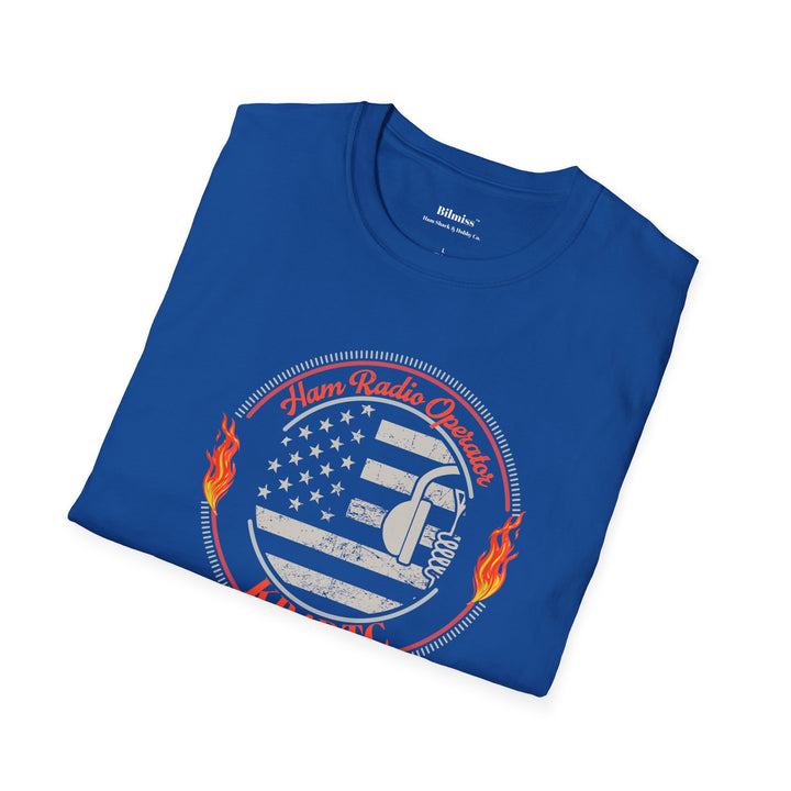 Personalized American Flag Ham Radio T-Shirt with Custom Callsign