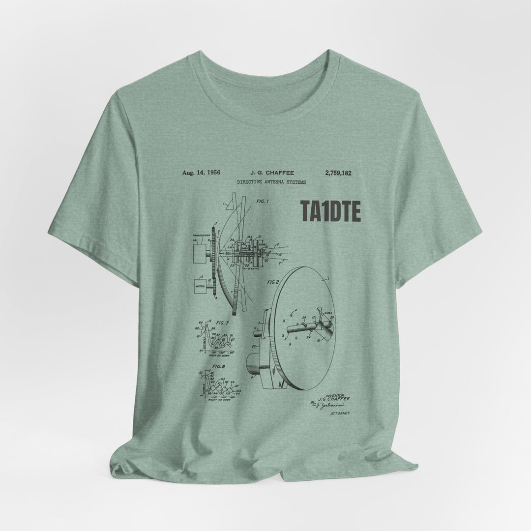 Personalized Ham Radio Antenna Blueprint T-Shirt | Custom Callsign Vintage Engineering Tee