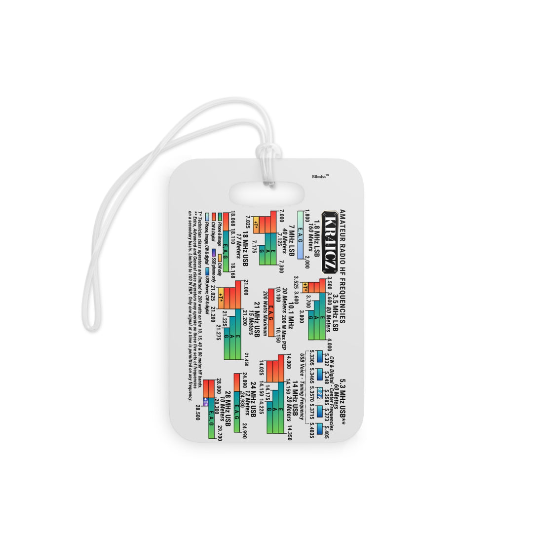 Personalized Ham Radio Band Plan Luggage Tag – Custom Callsign