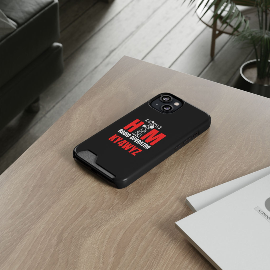 Personalized Ham Radio Phone Case with Card Holder – Custom Callsign Magsafe iPhone &amp; Samsung Cover