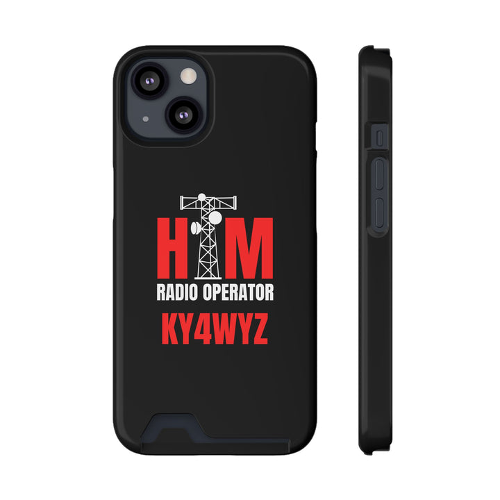 Personalized Ham Radio Phone Case with Card Holder – Custom Callsign Magsafe iPhone &amp; Samsung Cover