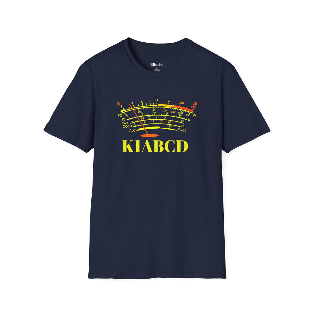 Personalized Ham Radio S-Meter T-Shirt | Custom Callsign Amateur Radio Operator Shirt