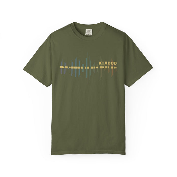 Personalized Morse Code Callsign Waveform T-Shirt for Amateur Radio Operators