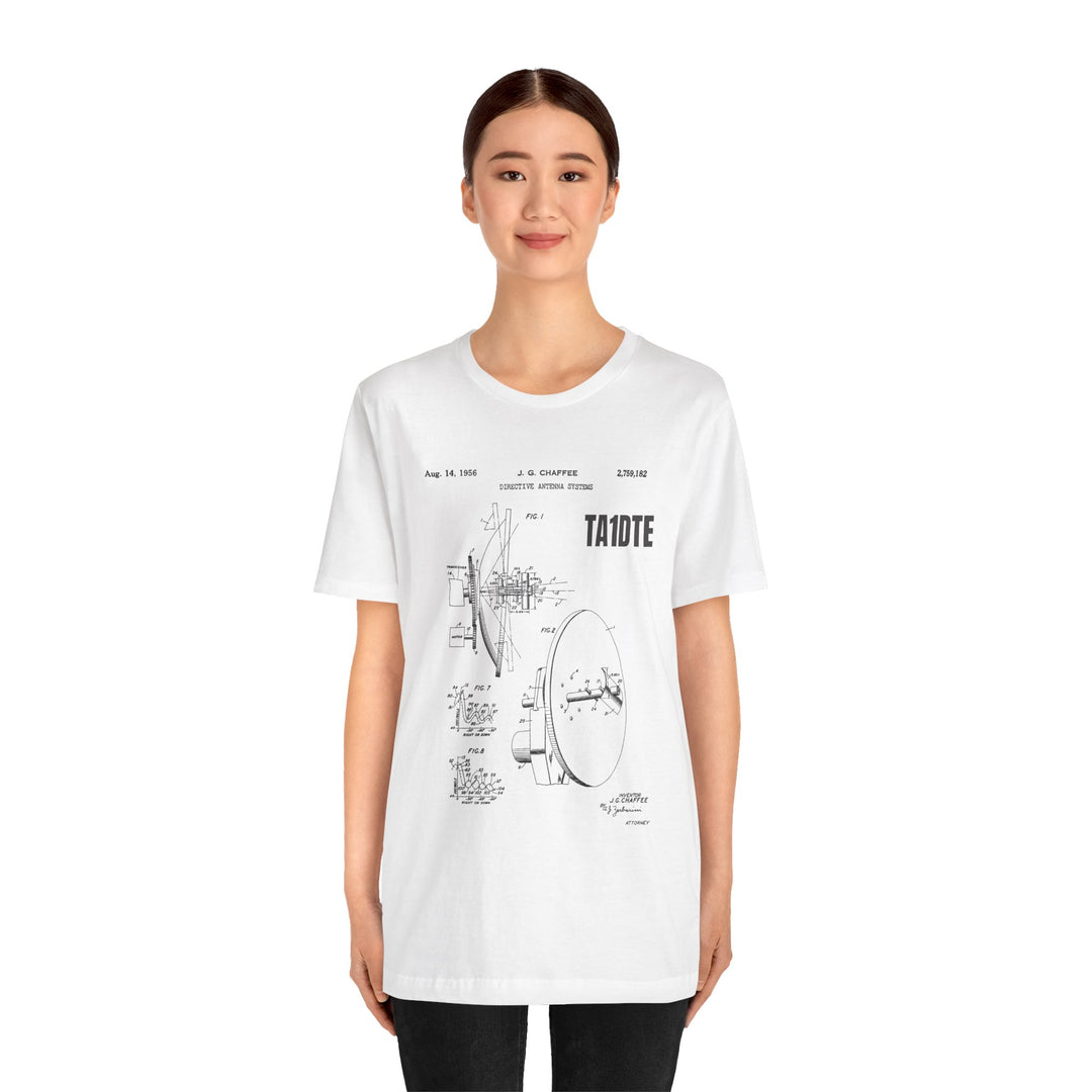 Personalized Ham Radio Antenna Blueprint T-Shirt | Custom Callsign Vintage Engineering Tee