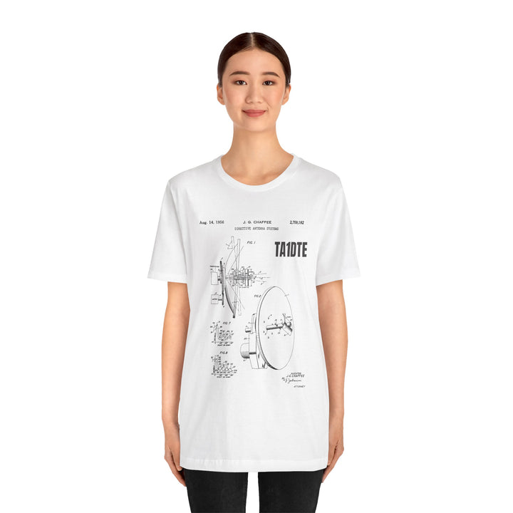 Personalized Ham Radio Antenna Blueprint T-Shirt | Custom Callsign Vintage Engineering Tee