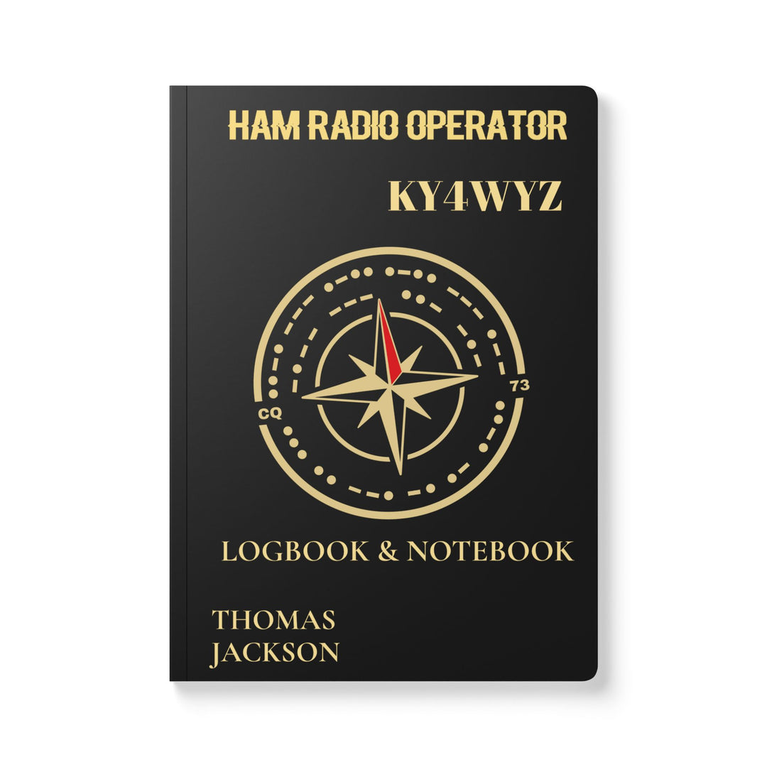 Personalized Ham Radio Logbook with HF Band Reference &amp; Custom Callsign