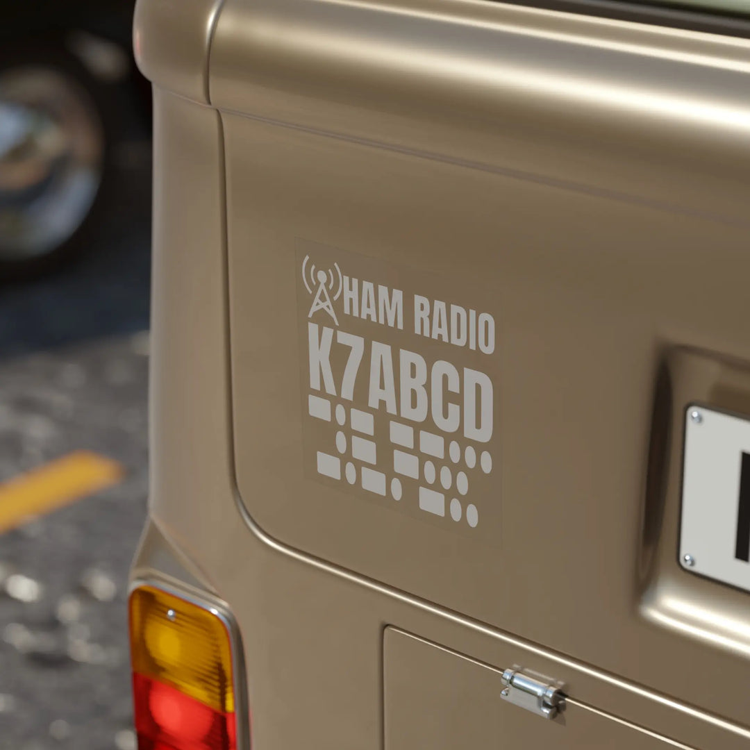 Personalized Ham Radio Callsign Decal – Custom Morse Code Vinyl Sticker for Cars, Trucks &amp; Radio Shack