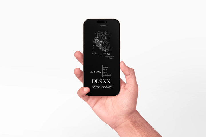 Animated Ham Radio QSL Card – Radio Telescope Design | Editable Canva Template