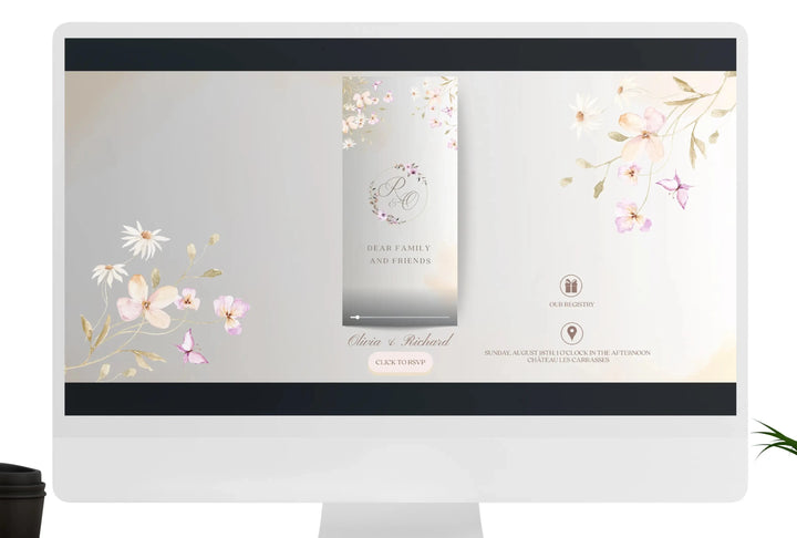 Digital floral wedding invitation video card designed for WhatsApp sharing – romantic watercolor florals and elegant motion graphics.
