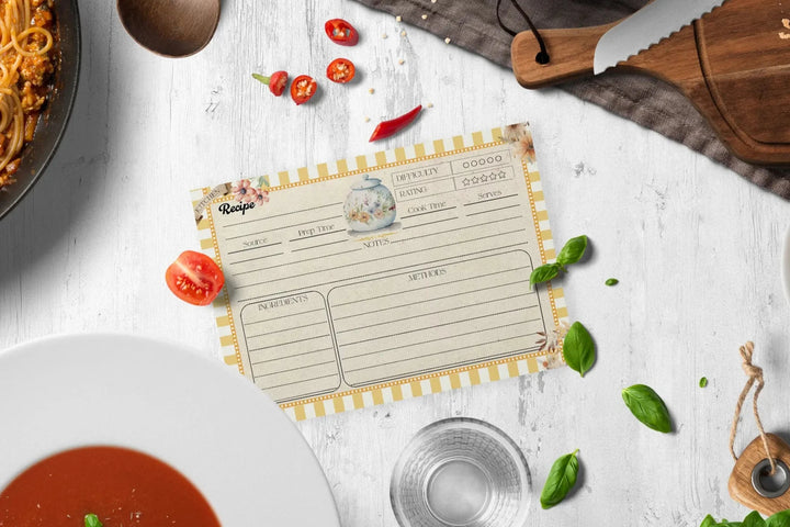 Bilmiss Recipe Cards - Double-Sided Cooking Cards - Mother's Day Gift