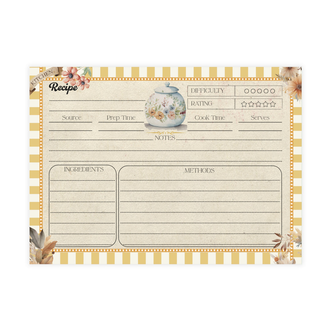 Bilmiss Recipe Cards - Double-Sided Cooking Cards - Mother's Day Gift