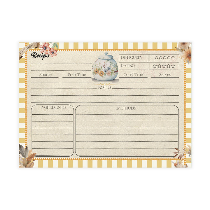 Bilmiss Recipe Cards - Double-Sided Cooking Cards - Mother's Day Gift