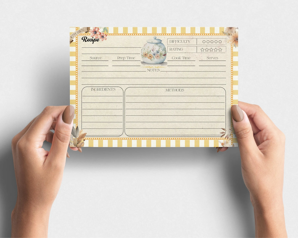 Bilmiss Recipe Cards - Double-Sided Cooking Cards - Mother's Day Gift