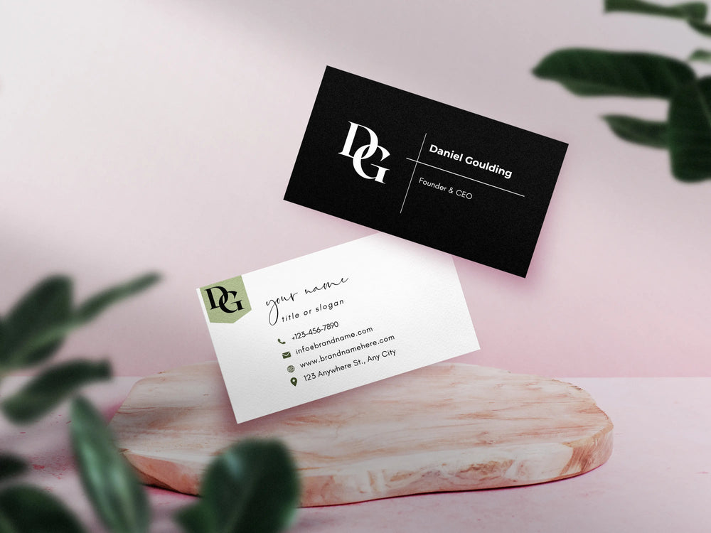 Custom Business Cards – Initial Logo Design, Contact Card Templates