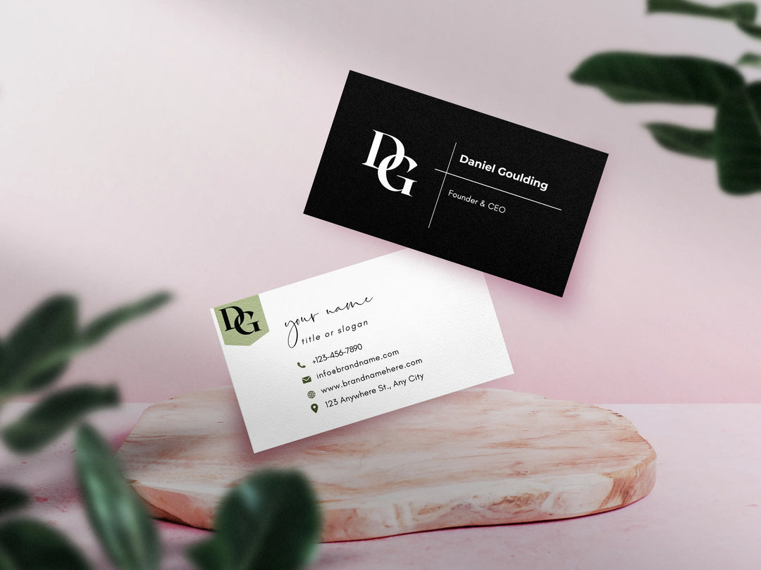 Custom Business Cards – Initial Logo Design, Contact Card Templates