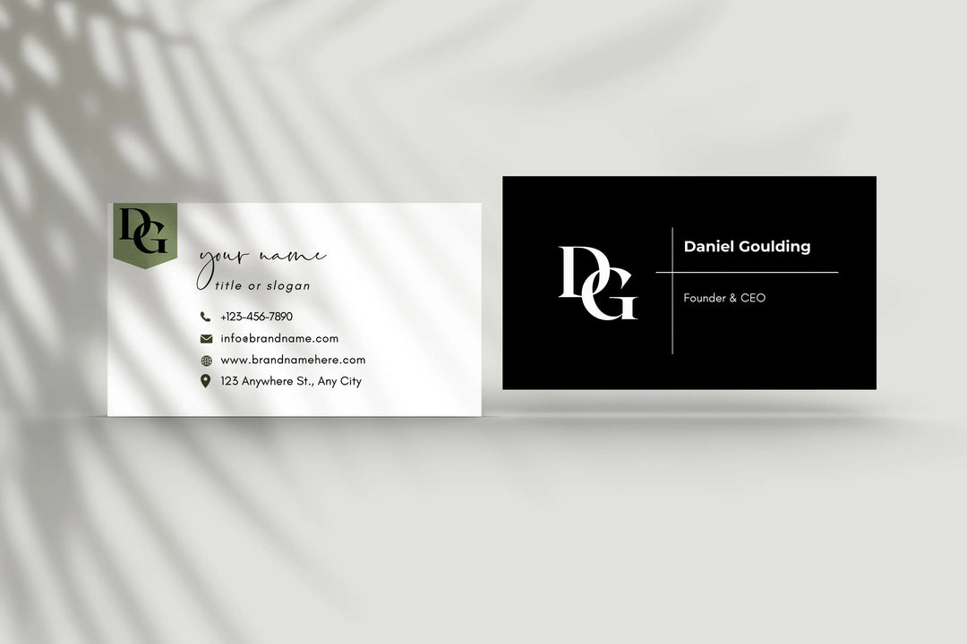 Custom Business Cards – Initial Logo Design, Contact Card Templates