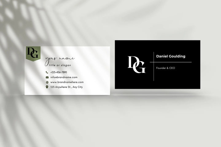 Custom Business Cards – Initial Logo Design, Contact Card Templates