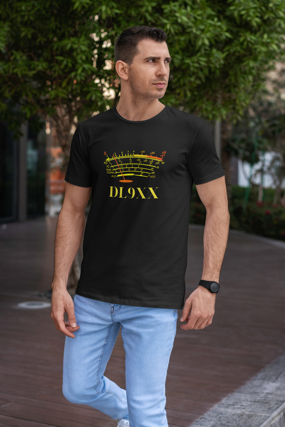 Custom Call Sign T-shirt with S-Meter design