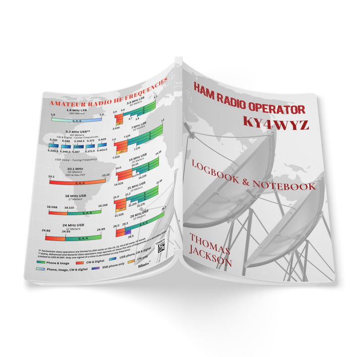 Custom callsign and name on personalized ham radio logbook cover