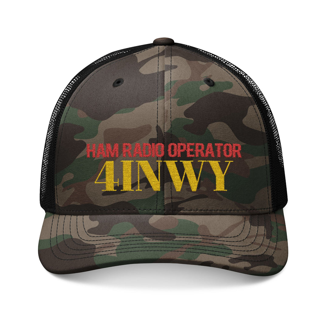 This custom embroidery ham radio cap brings effortless style and comfort to your casual look. Camouflage trucker hat makes a thoughtful gift for amateur radio operators, dads, mens, and grandpas. Personalize it with your unique call sign for a one-of-a-kind look. 