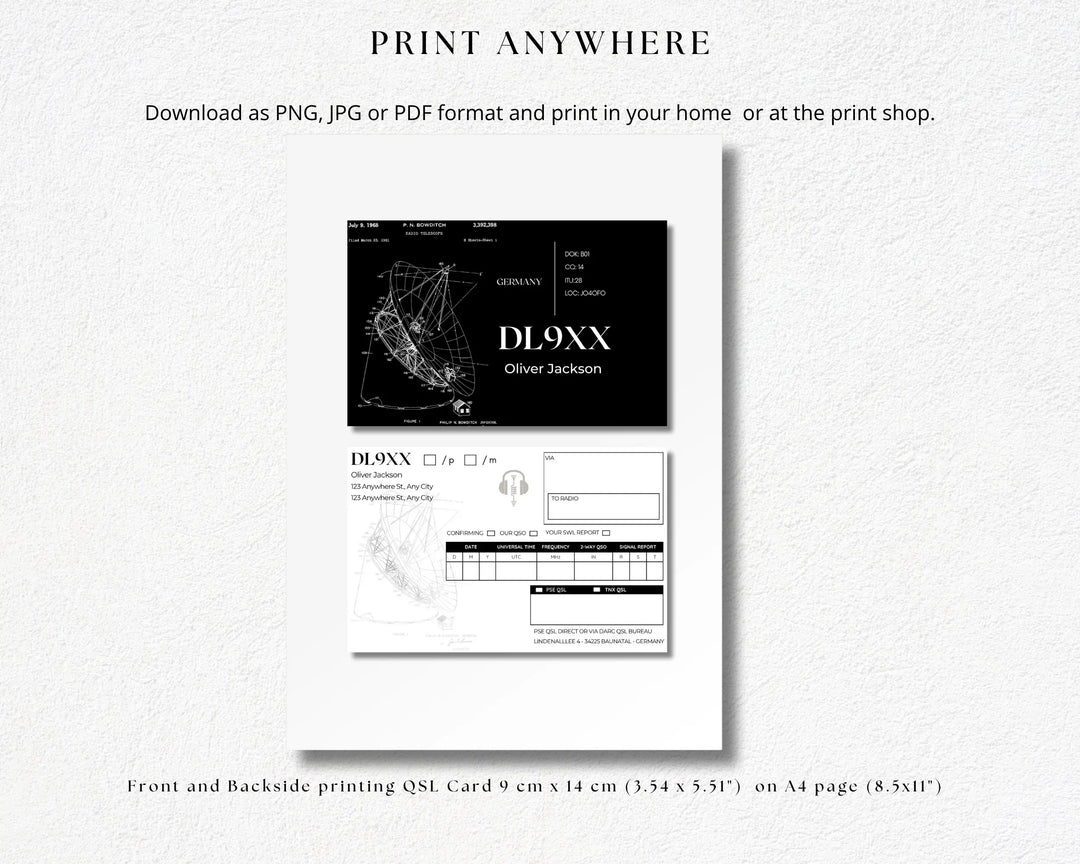 Ham Radio QSL Card Templates – Call Sign ID Card - Instant Download, Printable & Editable in Canva