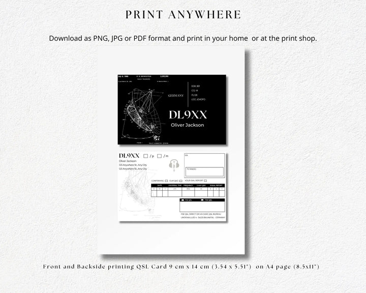 Ham Radio QSL Card Templates – Call Sign ID Card - Instant Download, Printable & Editable in Canva