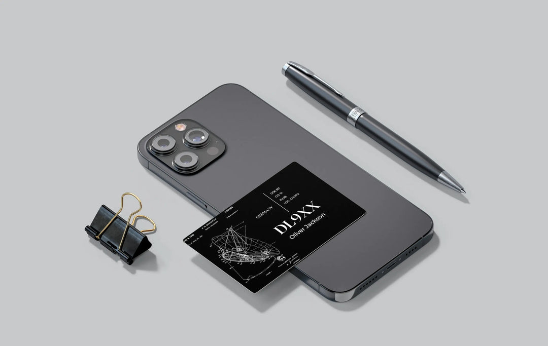 Printable QSL card template for ham radio with print options