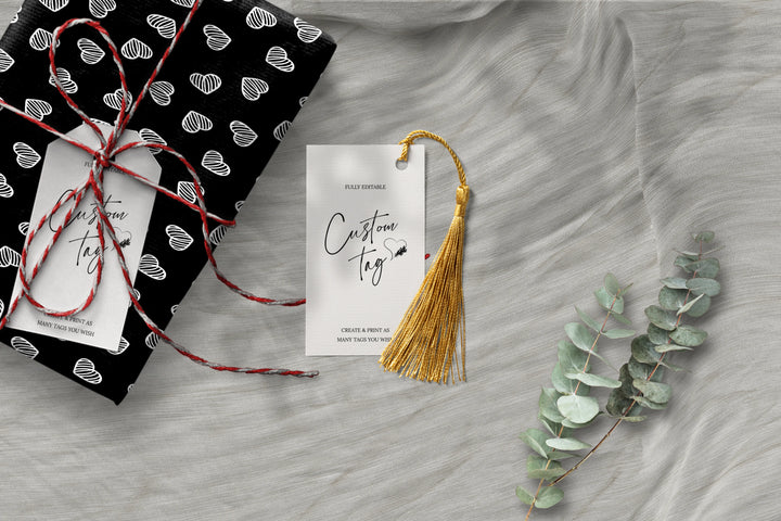 Editable Tags Instant Download, Calligraphy, Custom Tag, Minimalist Tag, Business Tag, Wedding Tag, Modern Tag, 100% Editable Template