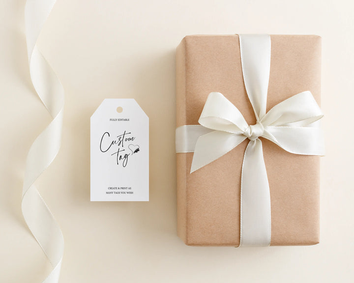 Editable Tags Instant Download, Calligraphy, Custom Tag, Minimalist Tag, Business Tag, Wedding Tag, Modern Tag, 100% Editable Template