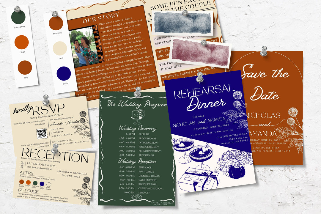 Rustic Burnt Orange Printable Invite — Easy Canva Edit