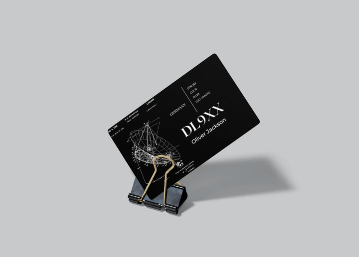 Ham radio call sign ID card template – editable and customizable