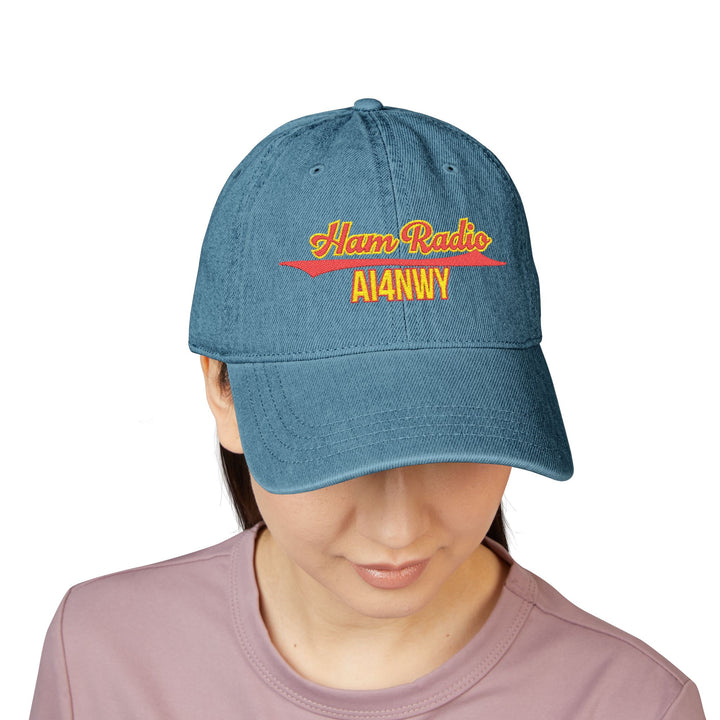Custom Ham Radio Denim Cap – Personalized Embroidered Call Sign Hat for Amateur Radio Operators - Gift for Men