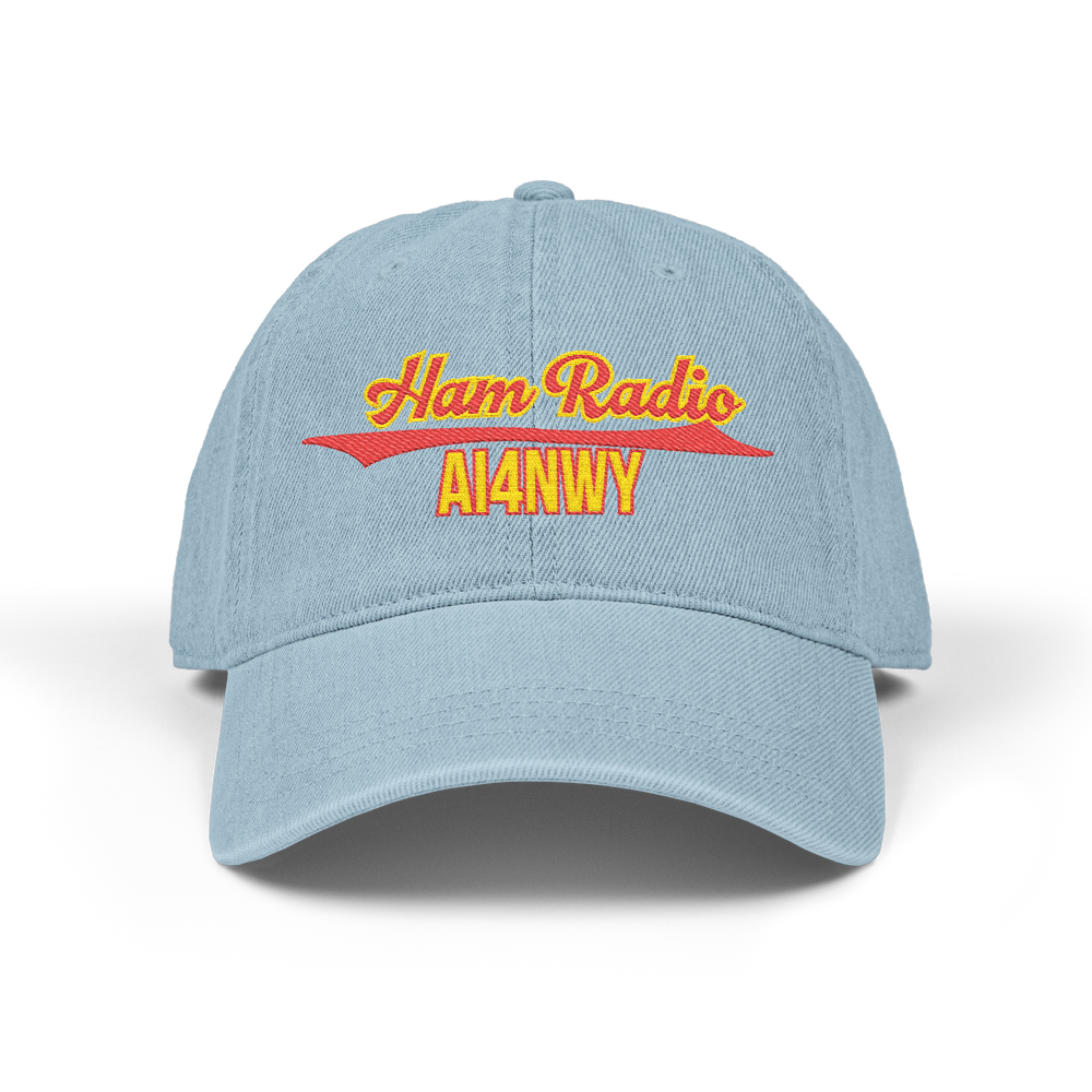 Custom Ham Radio Denim Cap – Personalized Embroidered Call Sign Hat for Amateur Radio Operators - Gift for Men