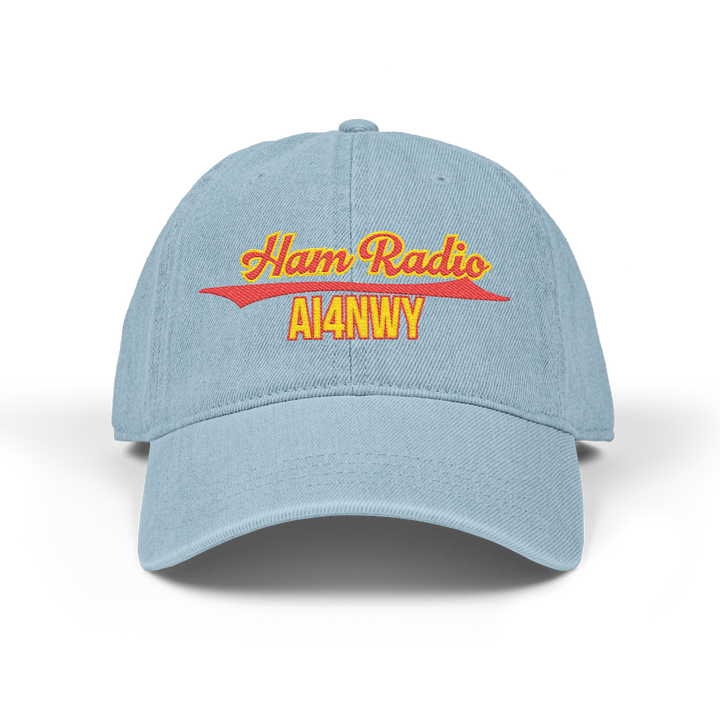 Custom Ham Radio Denim Cap – Personalized Embroidered Call Sign Hat for Amateur Radio Operators - Gift for Men