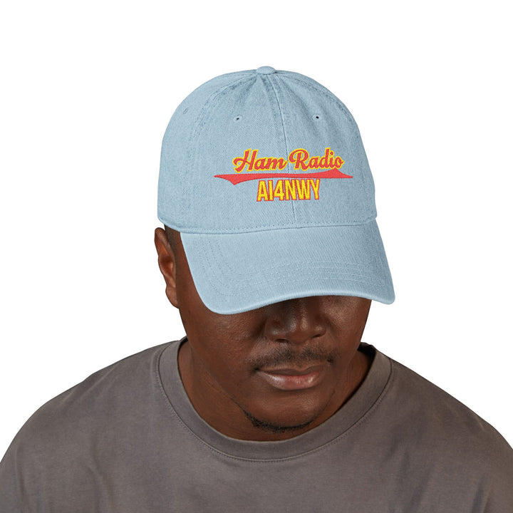 Custom Ham Radio Denim Cap – Personalized Embroidered Call Sign Hat for Amateur Radio Operators - Gift for Men