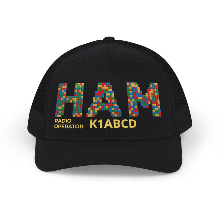 Ham radio Field Day hat with colorful operator-inspired design