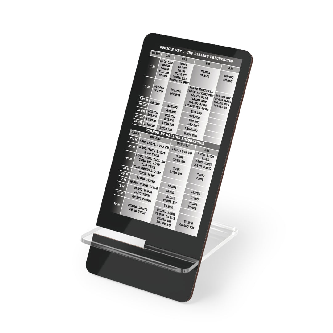 Ham Radio Frequencies List  on phone stand