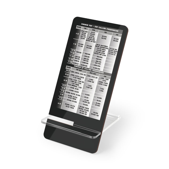 Ham Radio Frequencies List  on phone stand