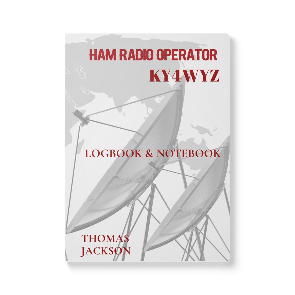 Ham Radio Logbook Journal | Custom Call Sign Notebook | QSO Log Book with hf vhf uhf Frequencies, Q Codes, Morse & Phonetic Alphabet