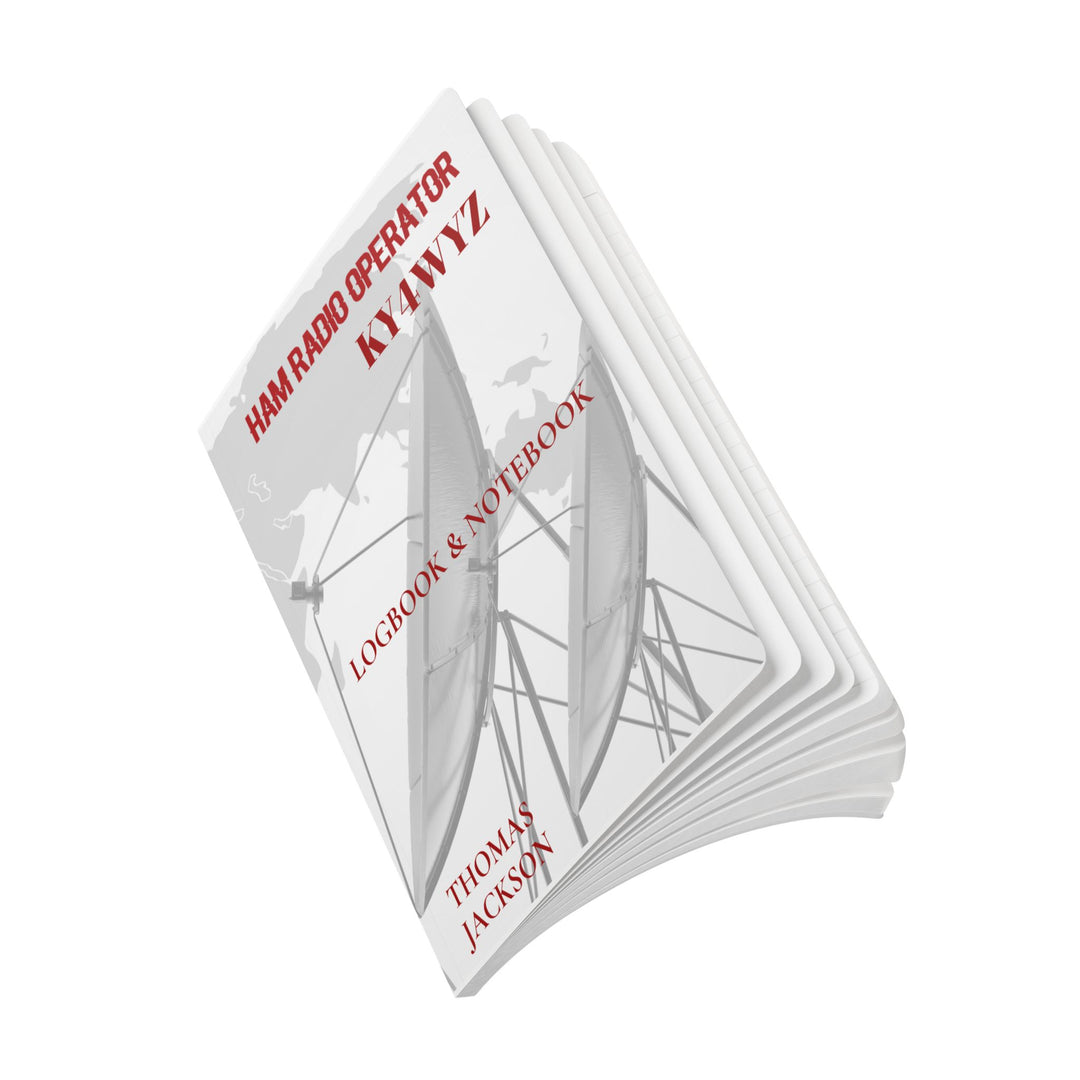Close up ham radio logbook page size