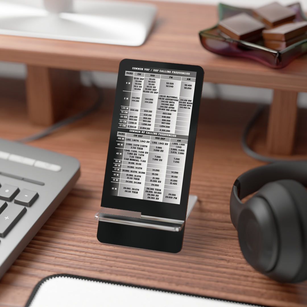 Perfect for your desk or nightstand - Phone Stand - Ham Radio Calling Frequencies Chart
