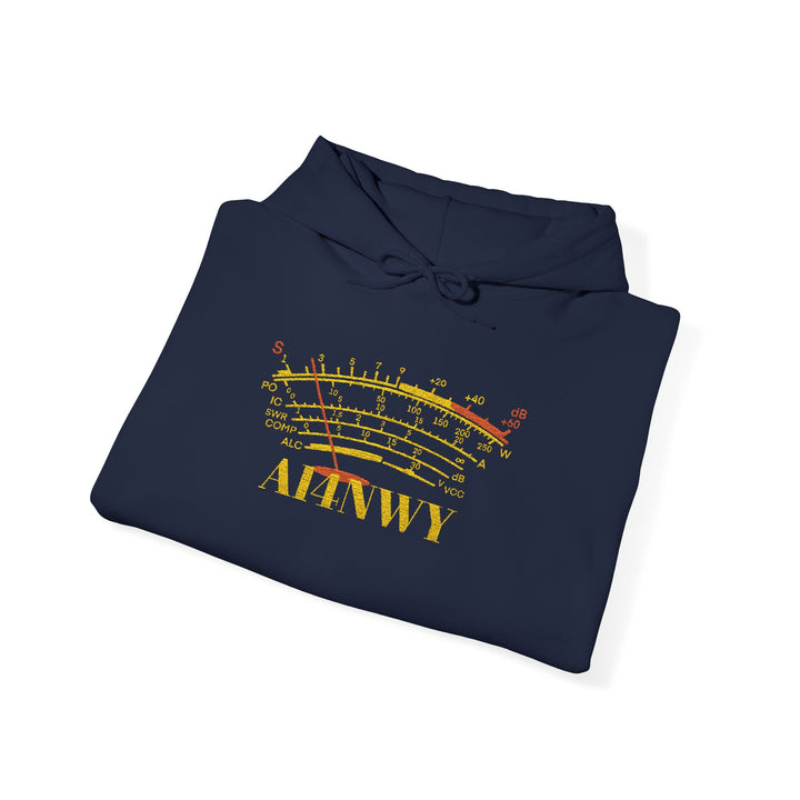 Ham Radio Hoodie – Custom Call Sign Sweatshirt with S-Meter Design
