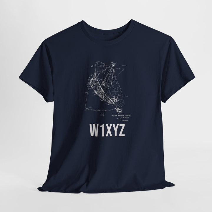 Ham radio t shirt custom call sign radio telescope design - navy