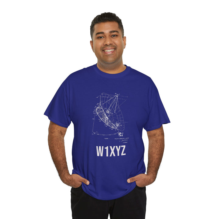 Ham radio t shirt custom call sign radio telescope design - royal -on model