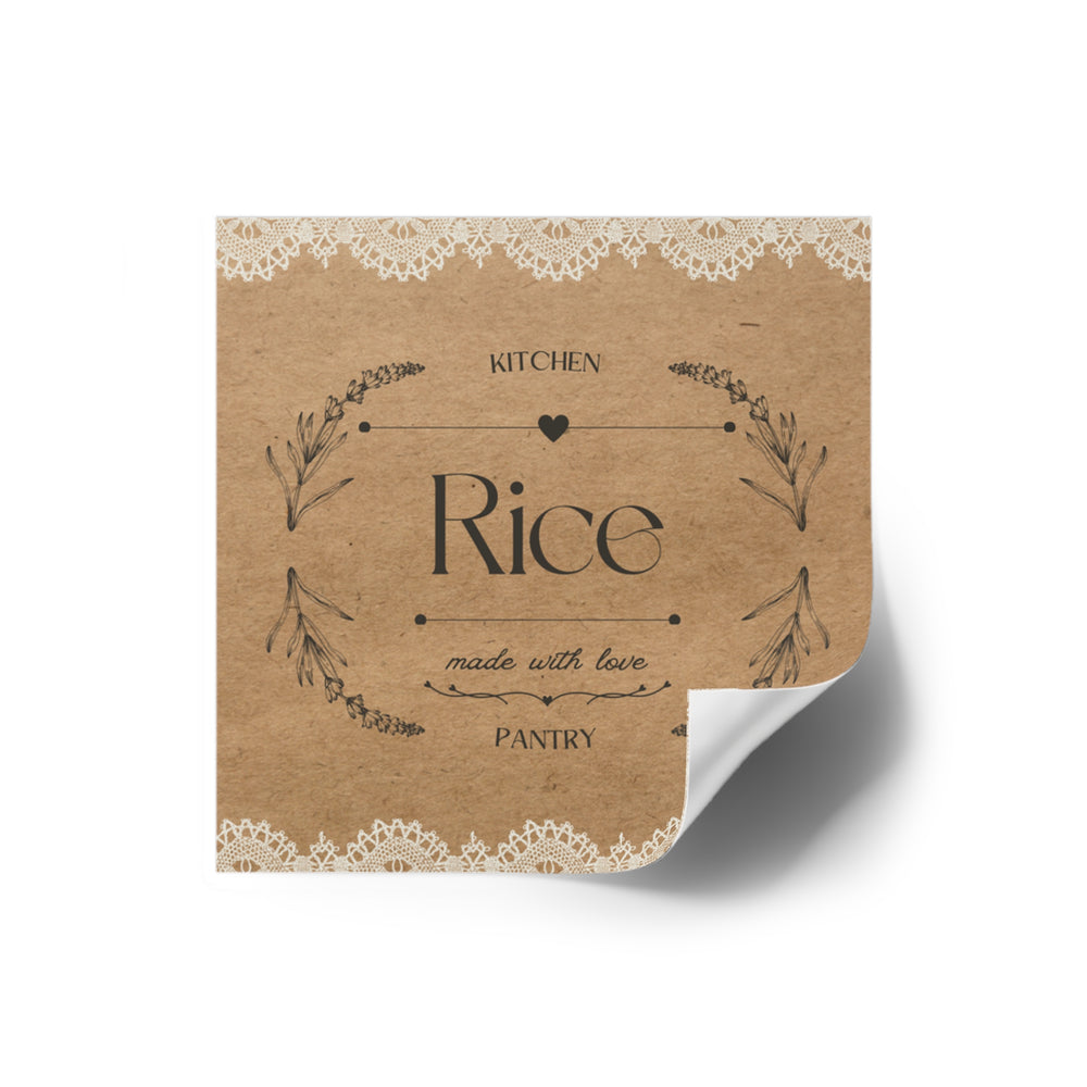 Kitchen Pantry Vinyl Labels - Customized Water & Scratch Resistant Organisation Stickers For Storage Jars, Bottles or Containers