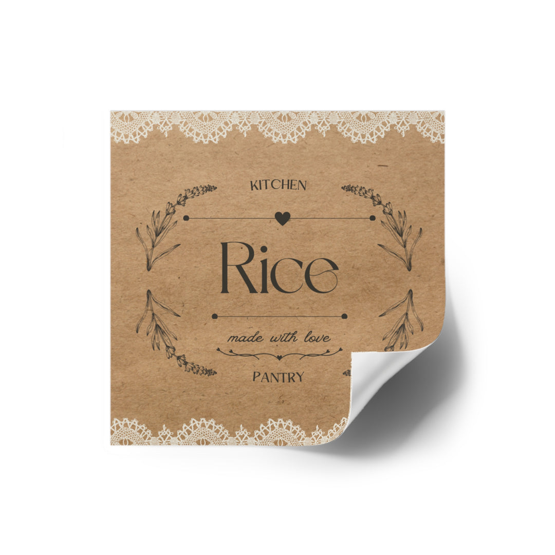 Kitchen Pantry Vinyl Labels - Customized Water & Scratch Resistant Organisation Stickers For Storage Jars, Bottles or Containers