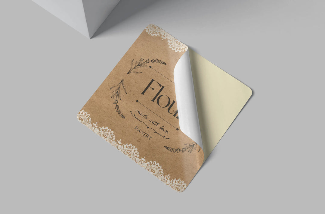 Kitchen Pantry Vinyl Labels - Customized Water & Scratch Resistant Organisation Labels For Storage Jars, Bottles or Containers