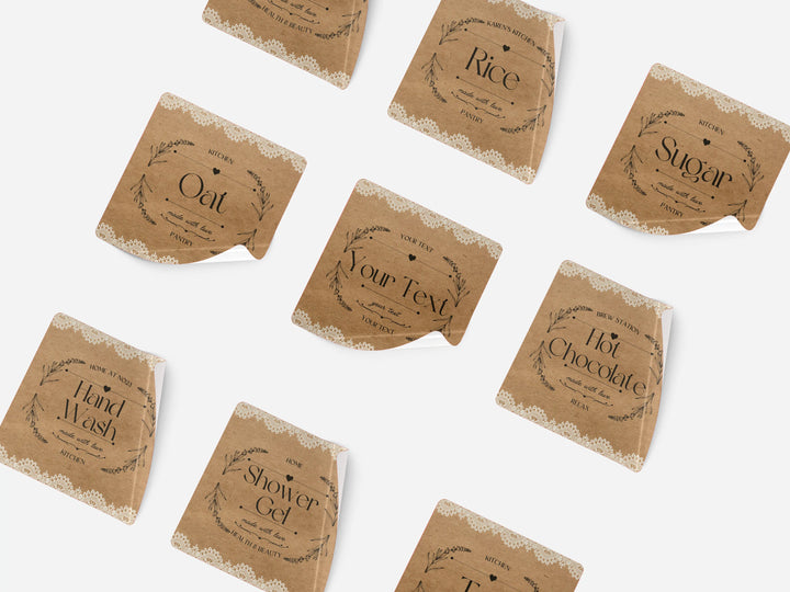 Kitchen Pantry Vinyl Labels - Customized Water & Scratch Resistant Organisation Labels For Storage Jars, Bottles or Containers