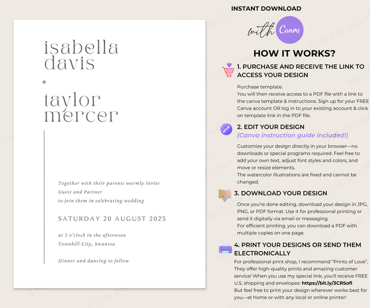 minimalist wedding invitation template how it works