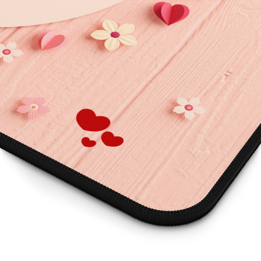 personalized mothers day desk mat with QR code gift for mom - close view